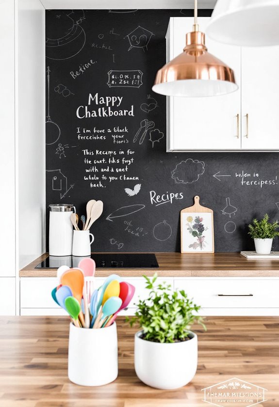 chalkboard themed wall decoration option