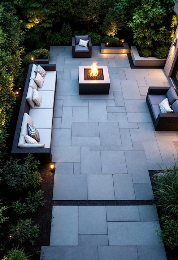 contemporary outdoor fire space