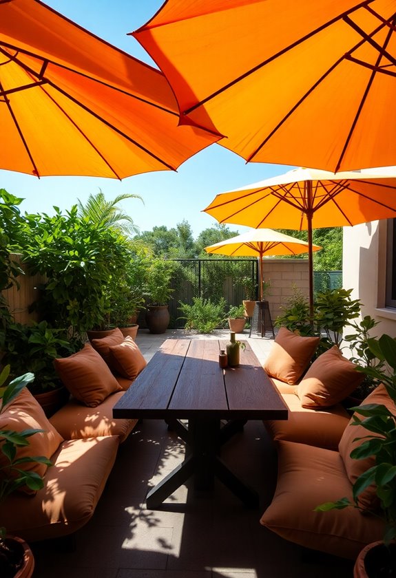 cozy umbrellas in nooks