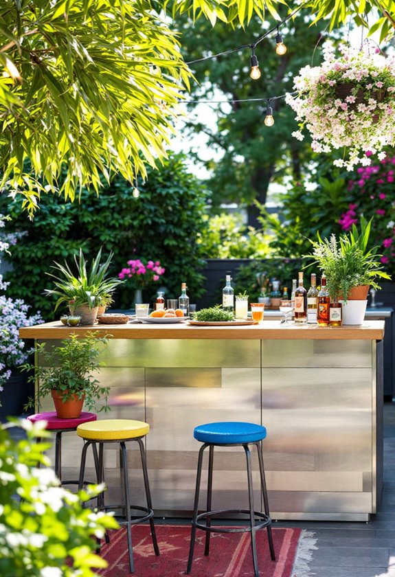 create a backyard bar