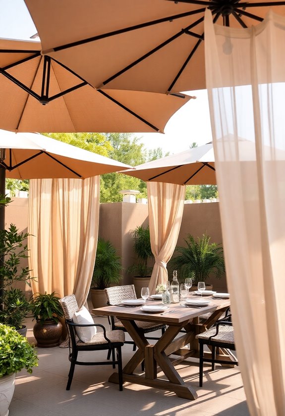 curtained patio umbrella designs