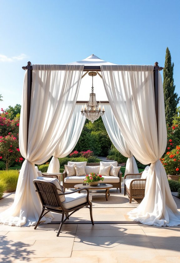 elegant outdoor draped structure