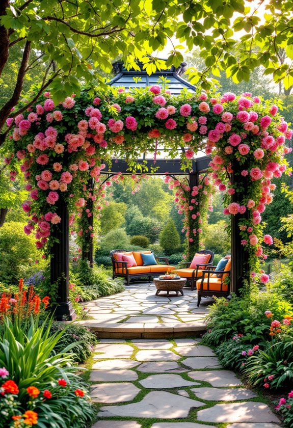 floral accented garden gazebo