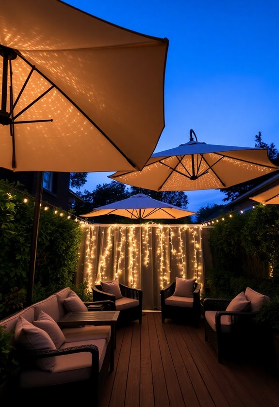 lighted umbrellas for rain