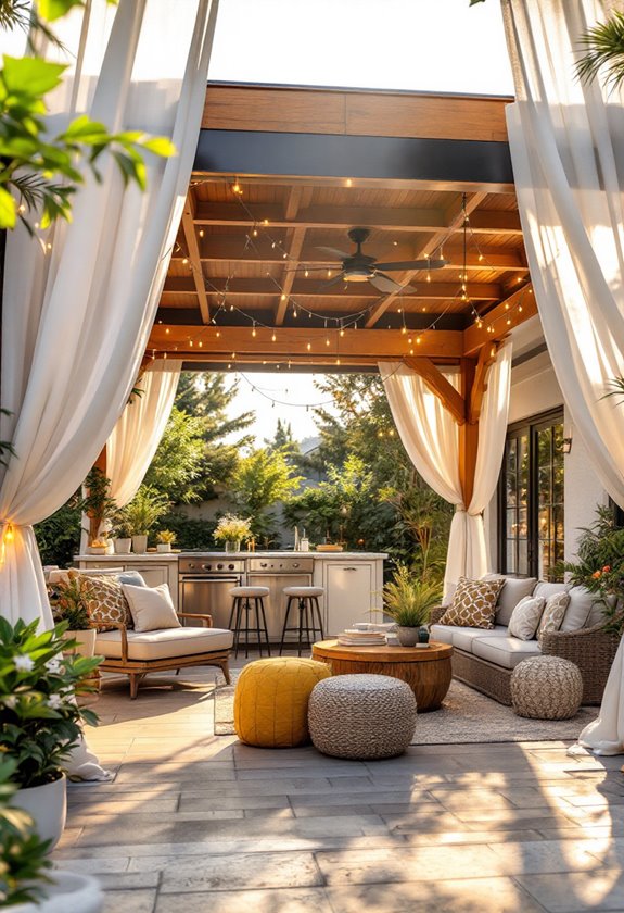 outdoor kitchen gazebo setup