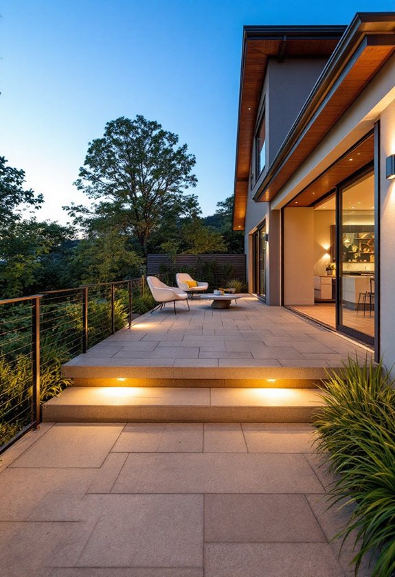 raised stone paving area