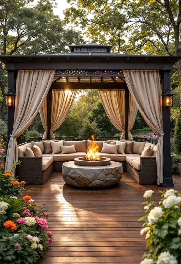 seating integrated outdoor gazebo