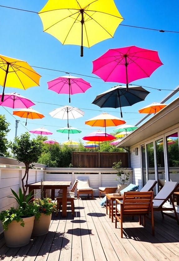 space saving hanging umbrellas