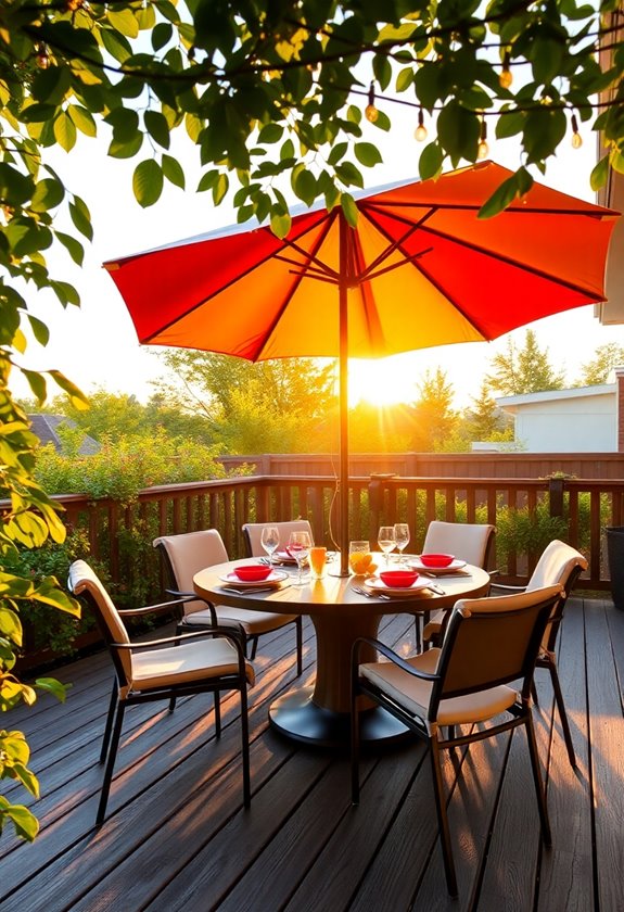 tables with built in umbrellas