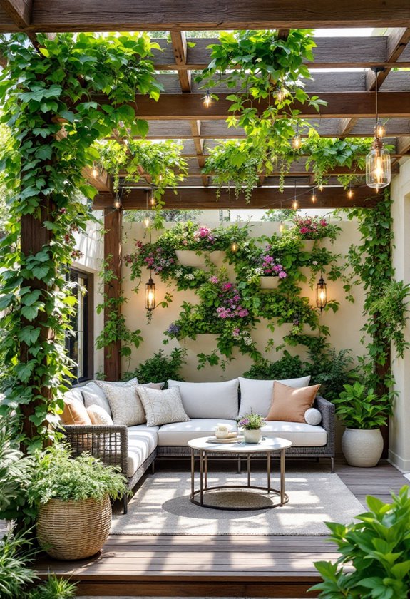 vertical garden pergola design