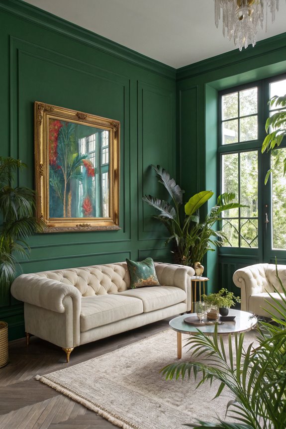 vibrant deep green hue