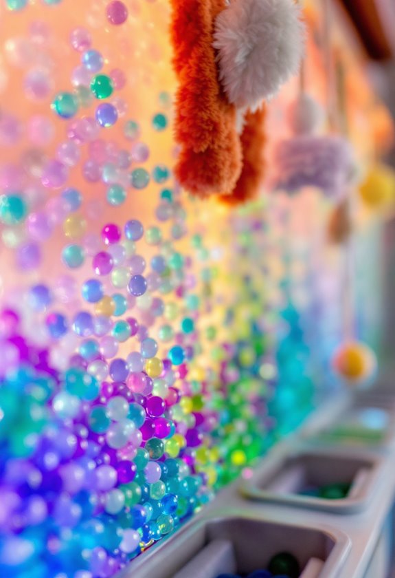 colorful water beads arrangement