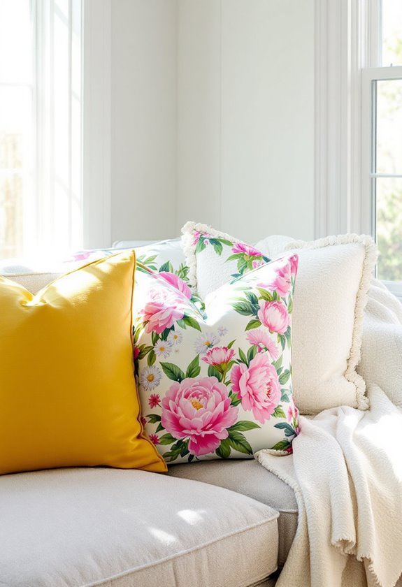floral designs and solid colors