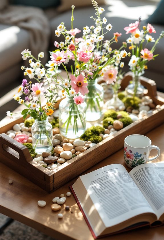 natural themed table decor
