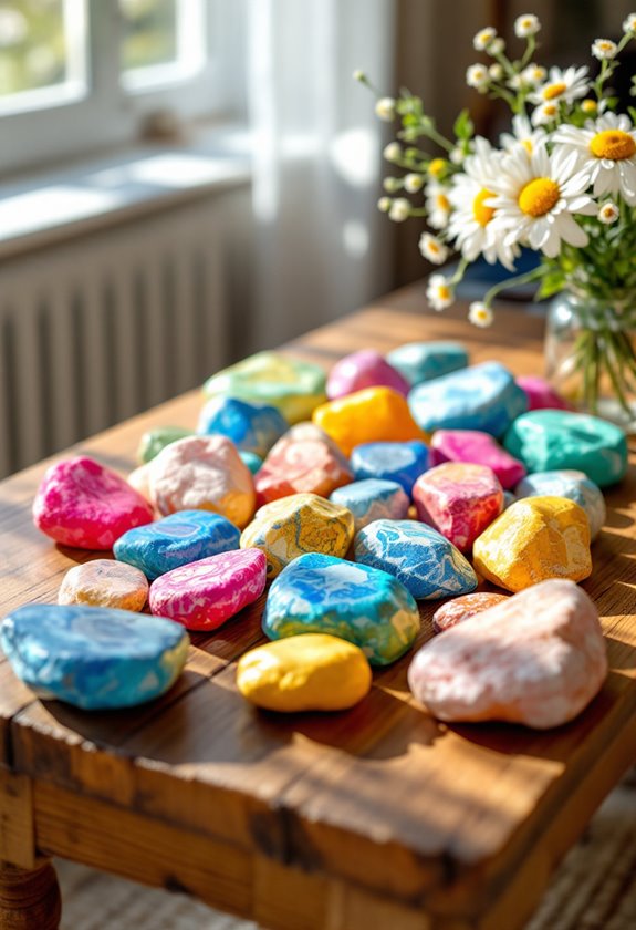 vibrant multi hued stones