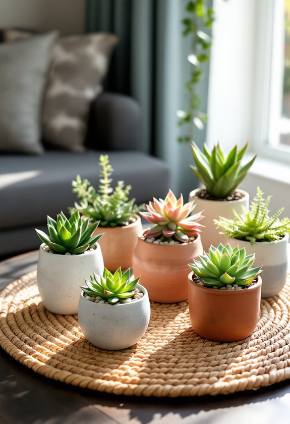 vibrant succulent table decorations