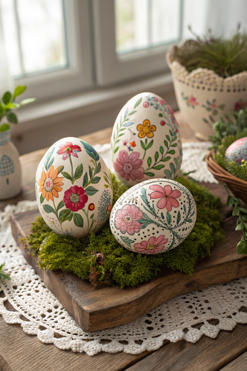artisan decorated easter eggs