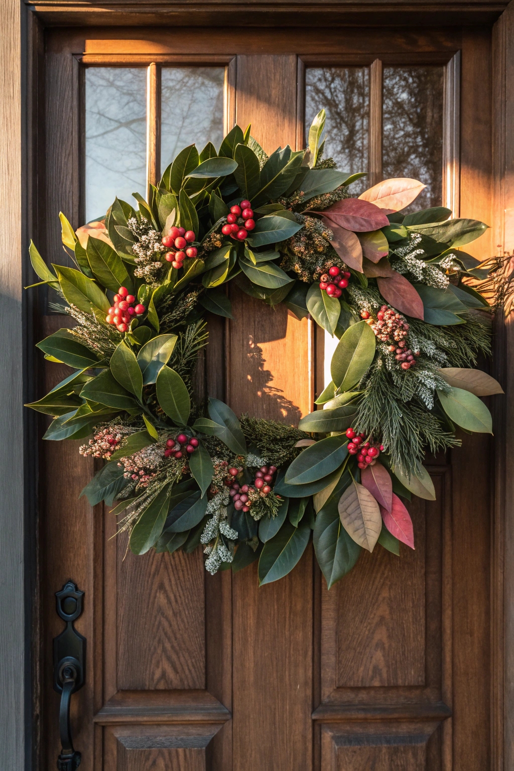 berry adorned seasonal wreath