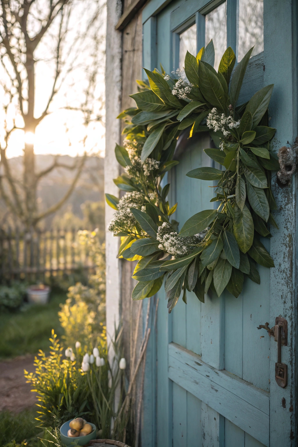 charming country inspired door decoration