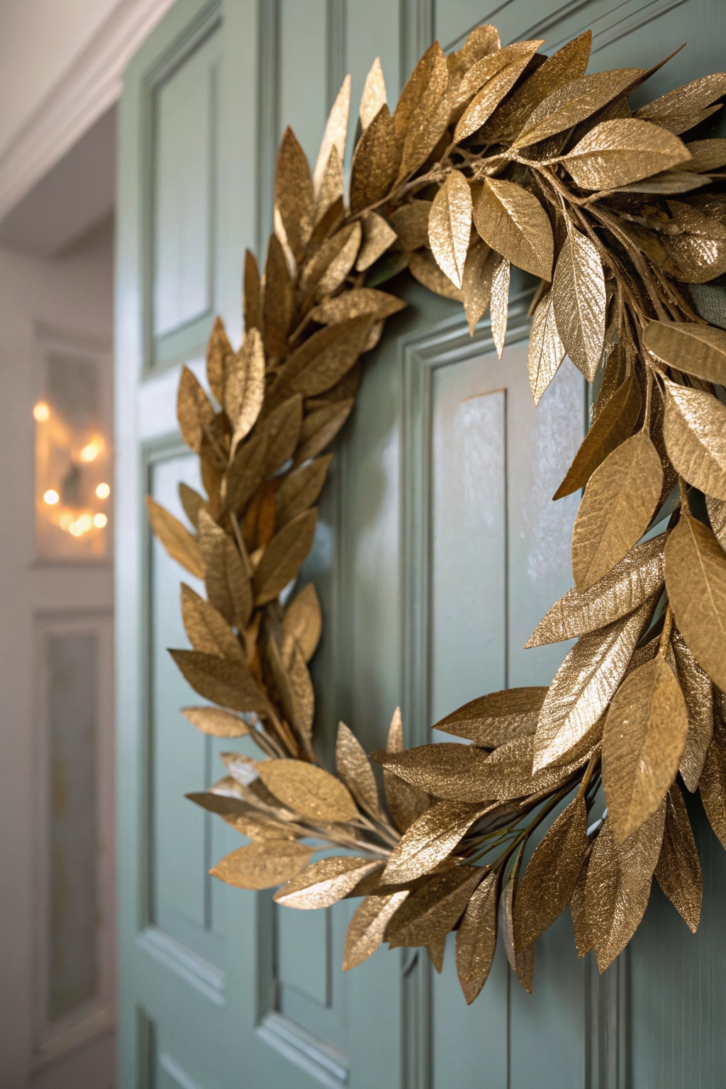 luxurious gold leaf wreath