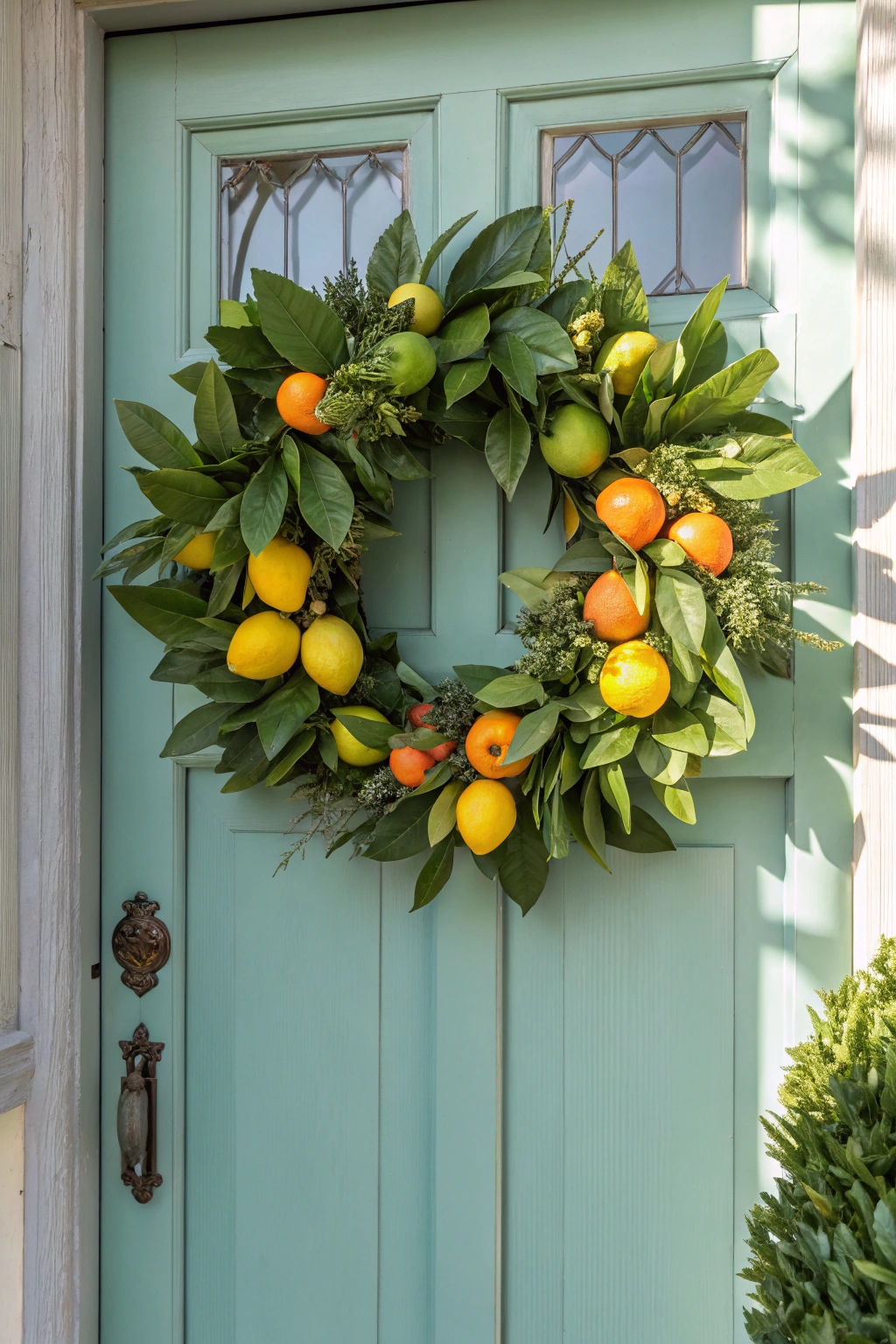 vibrant citrus themed wreath decoration
