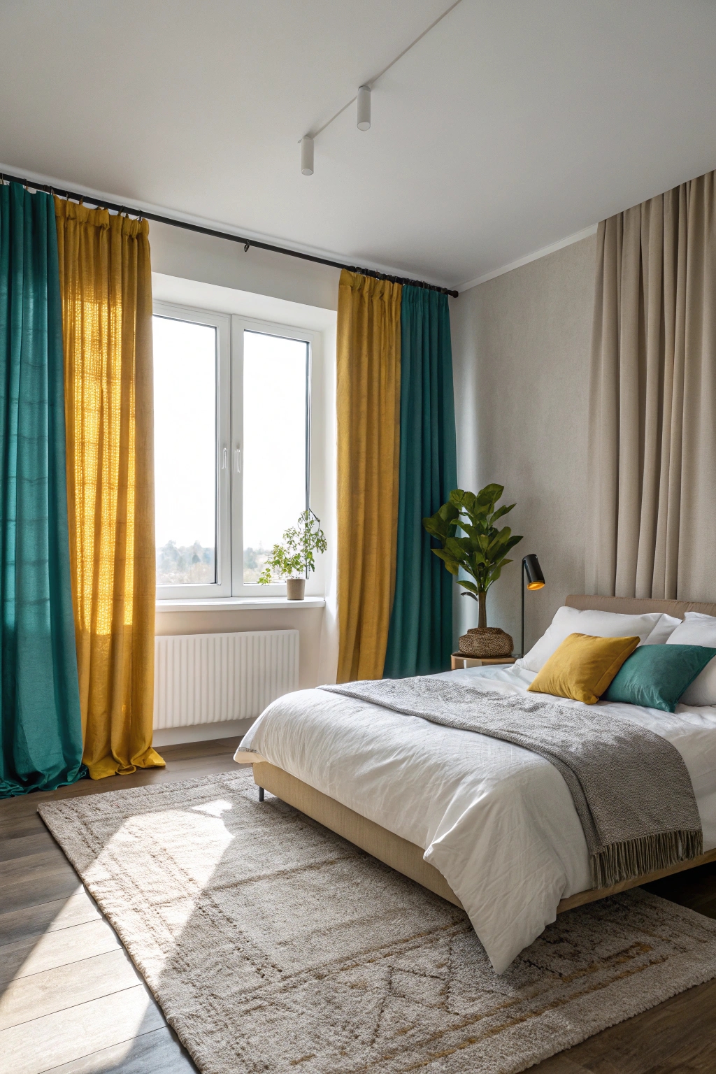 colorful curtains add vibrancy