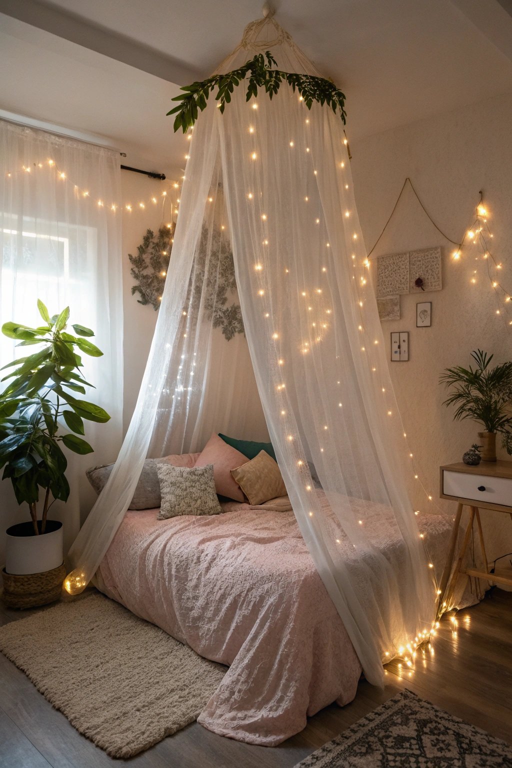 diy canopy with lights