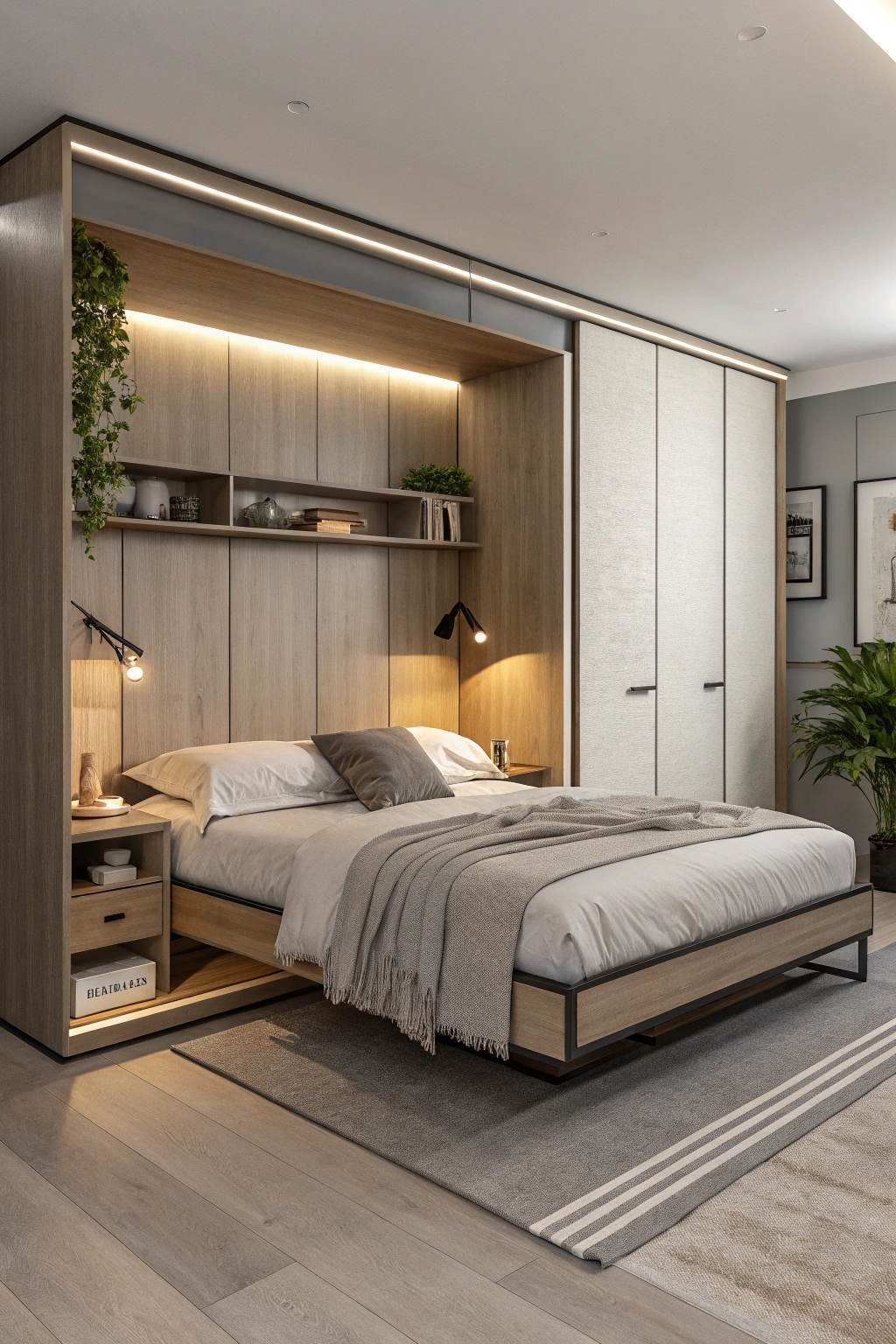 murphy bed with tables