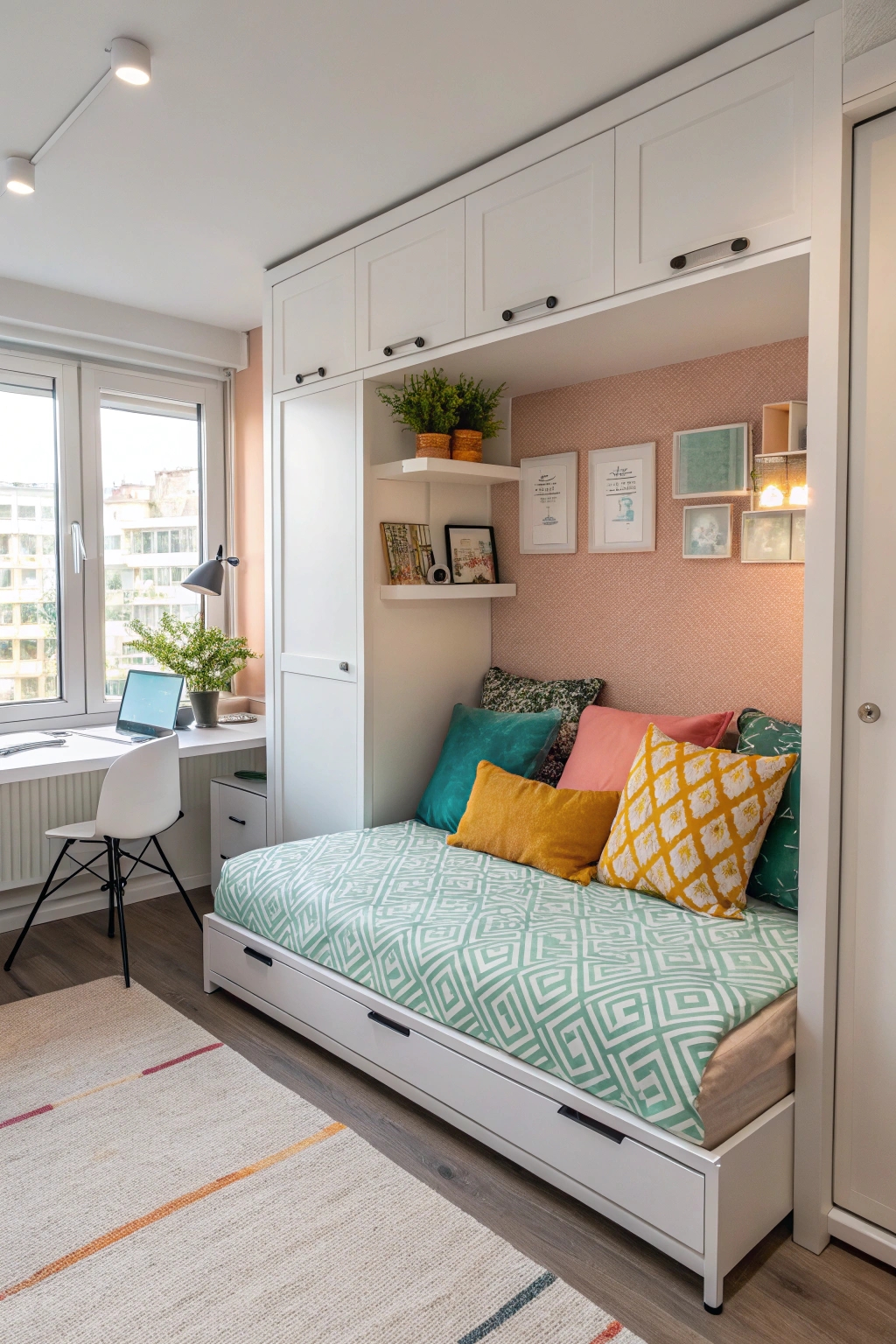 vibrant murphy bed design
