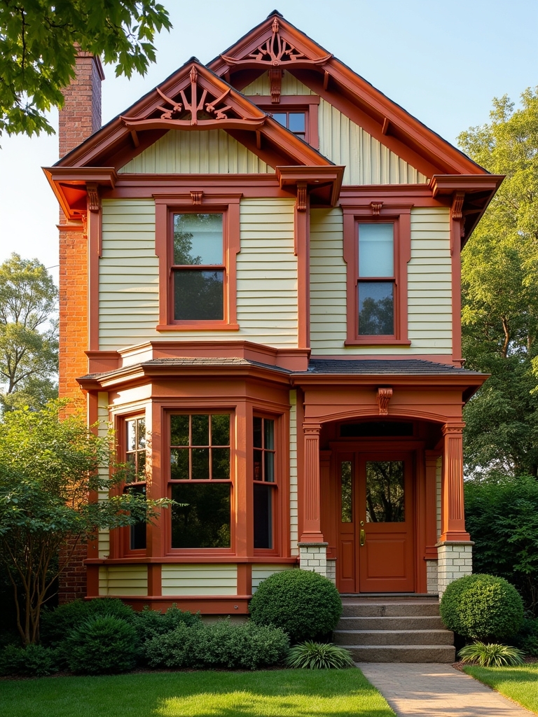 antique cream burnt orange