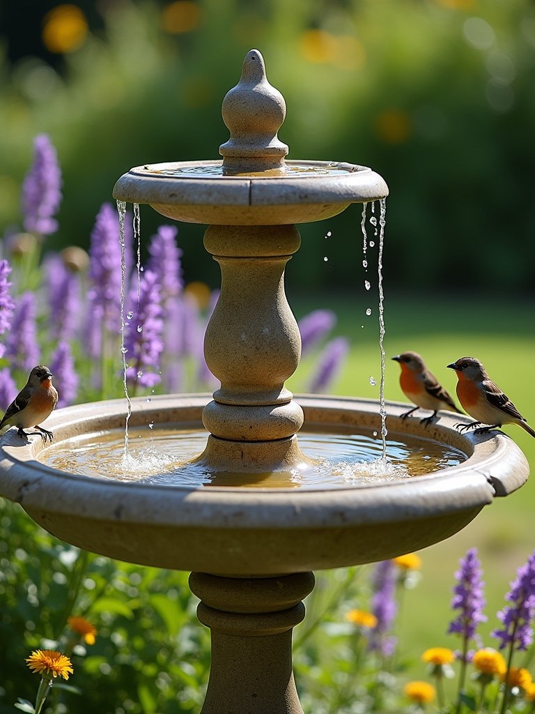 attract birds with fountain