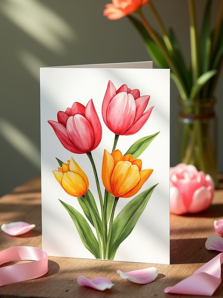 blooming tulips card craft