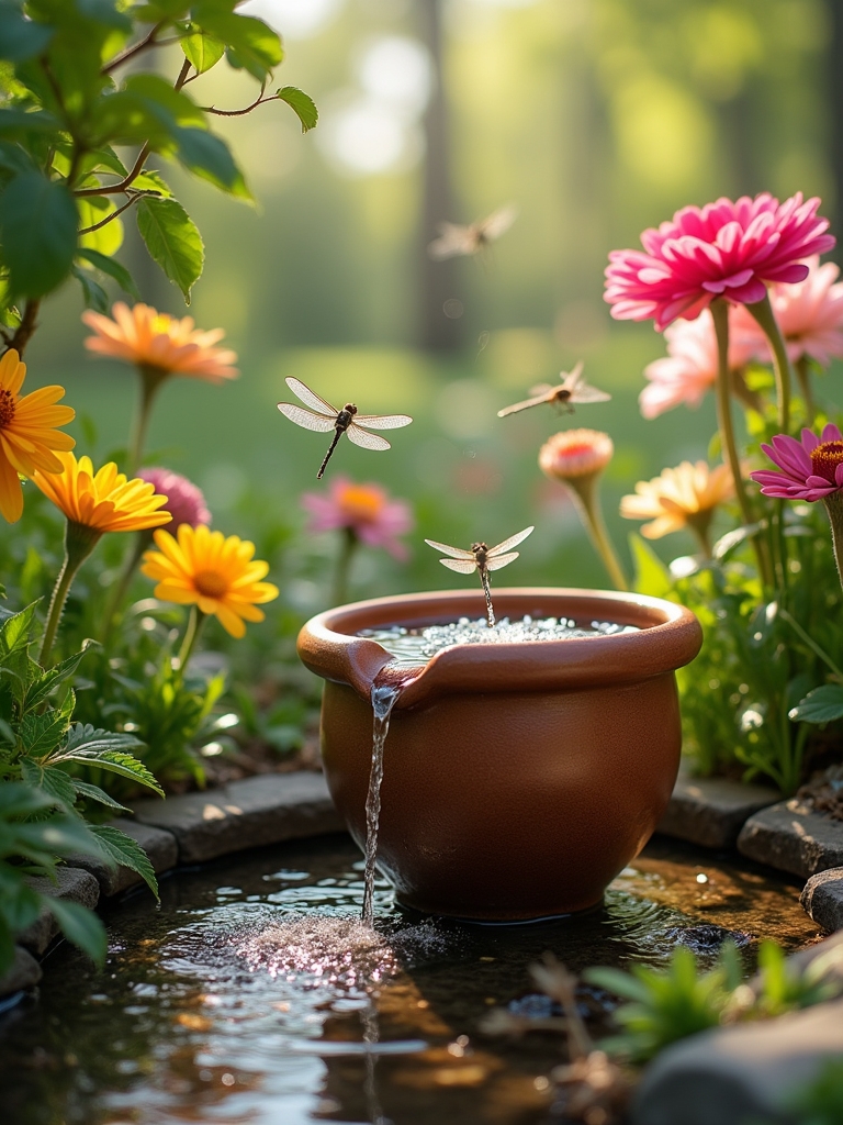 ceramic fountain garden enhancement