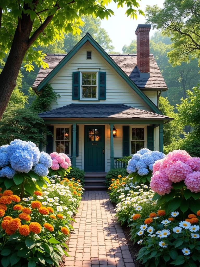charming mixed flower garden