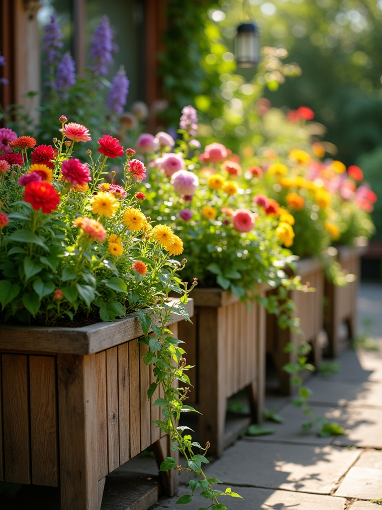 charming rustic wooden planters