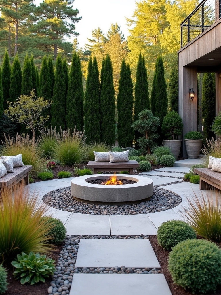 cozy fire pit gathering area