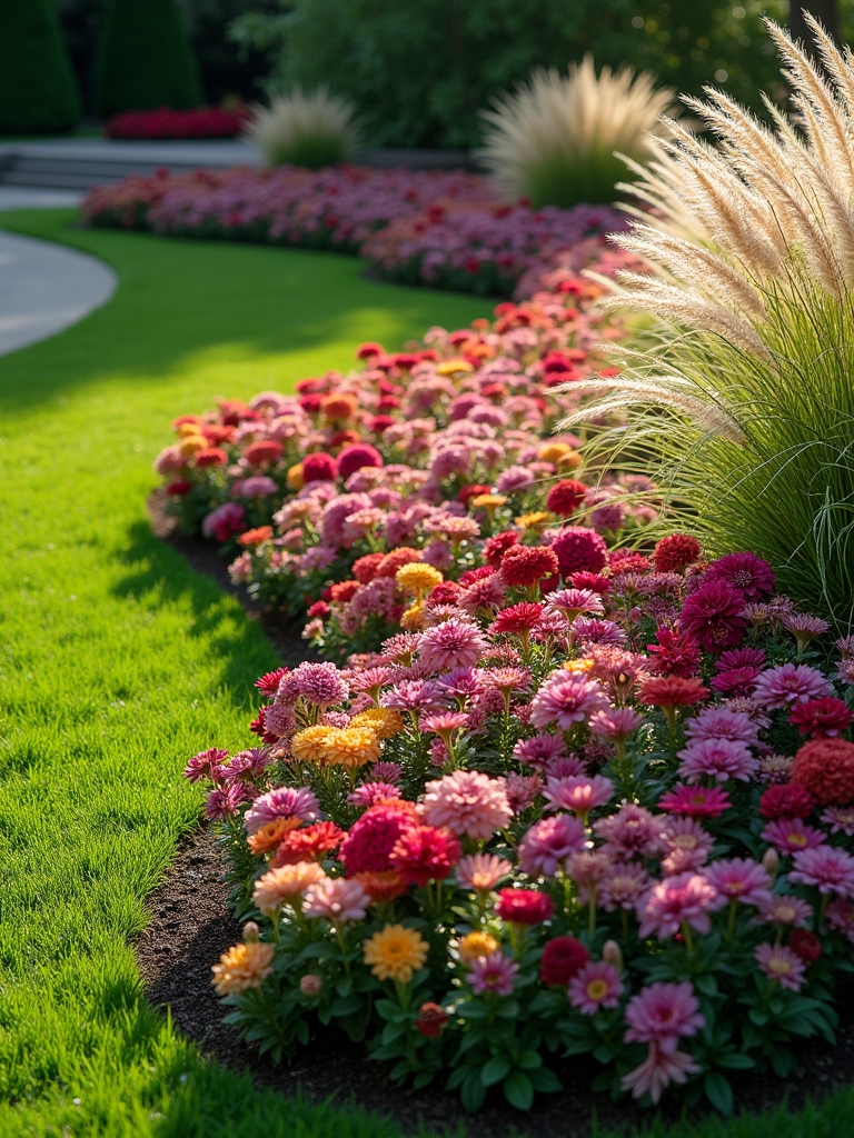 curved flower bed aesthetics