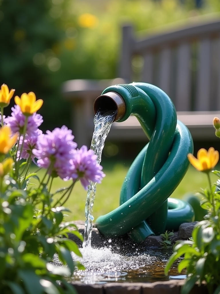 diy garden hose fountain