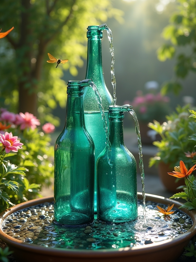 eco friendly garden bottle fountain