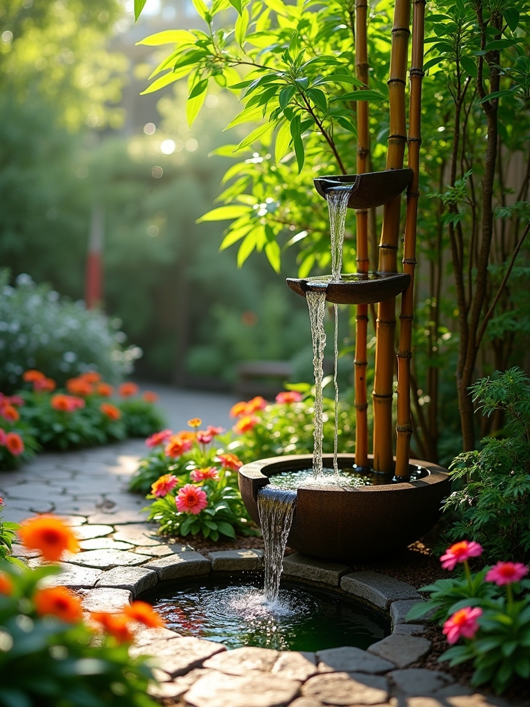elegant bamboo water features
