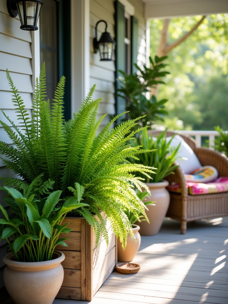 ferns in stylish planters