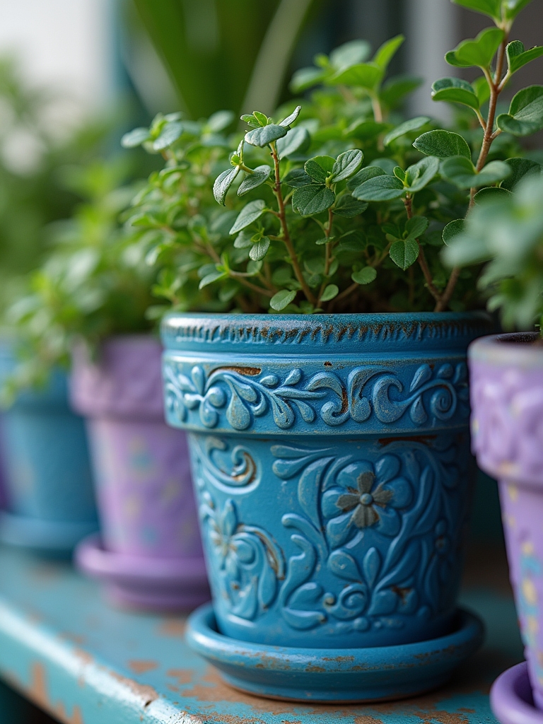 monochromatic flower pot ideas