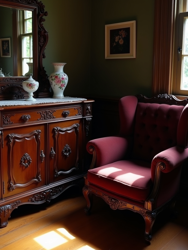 ornate craftsmanship and upholstery