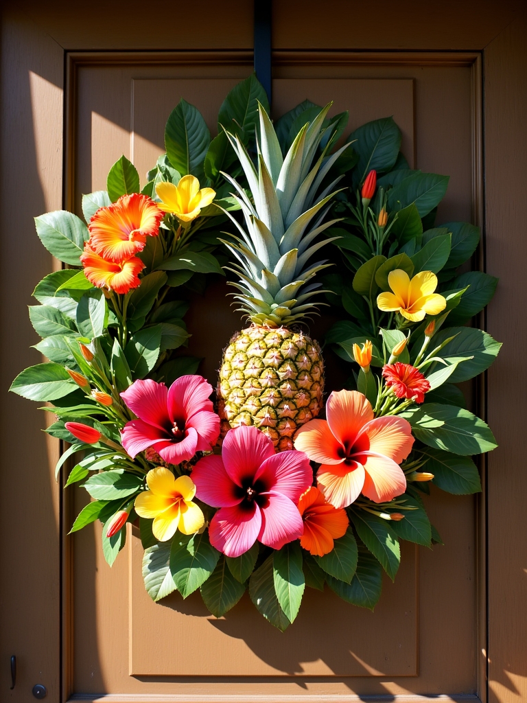 pineapple wreath hospitality decor