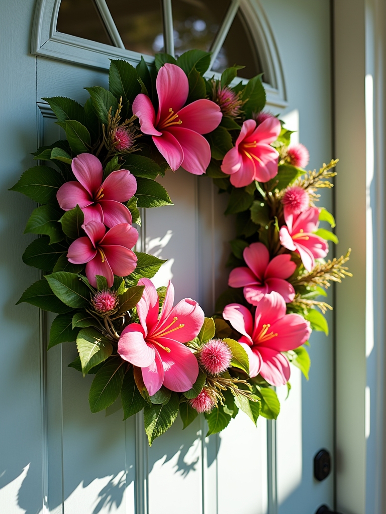 playful flamingo door decor