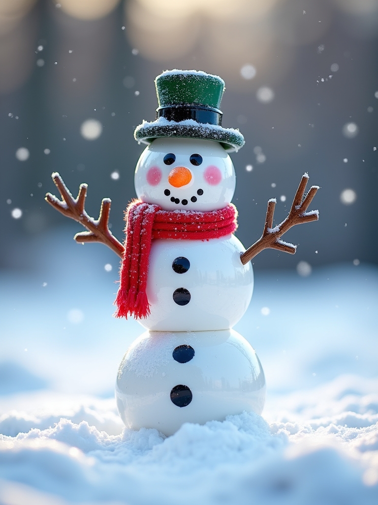 recycled plastic bottle snowman