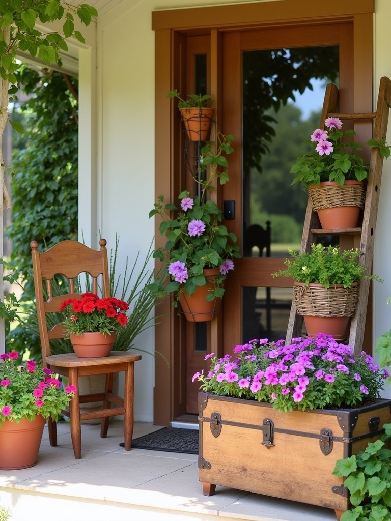 repurposed furniture as planters