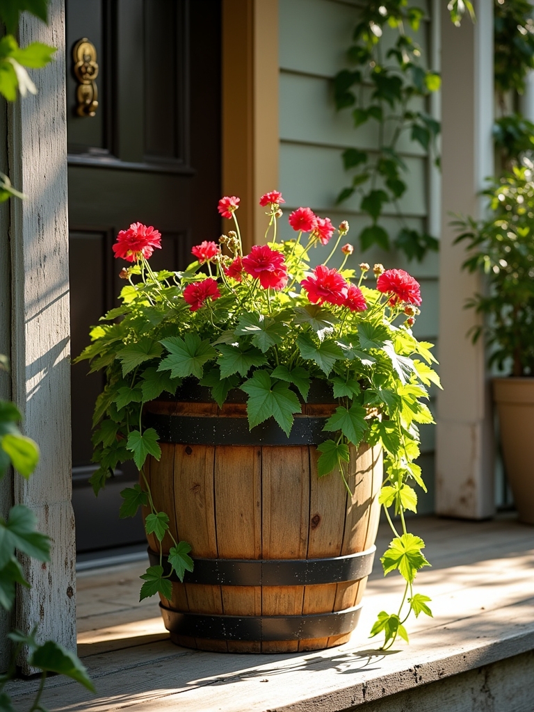 rustic charm barrel planters