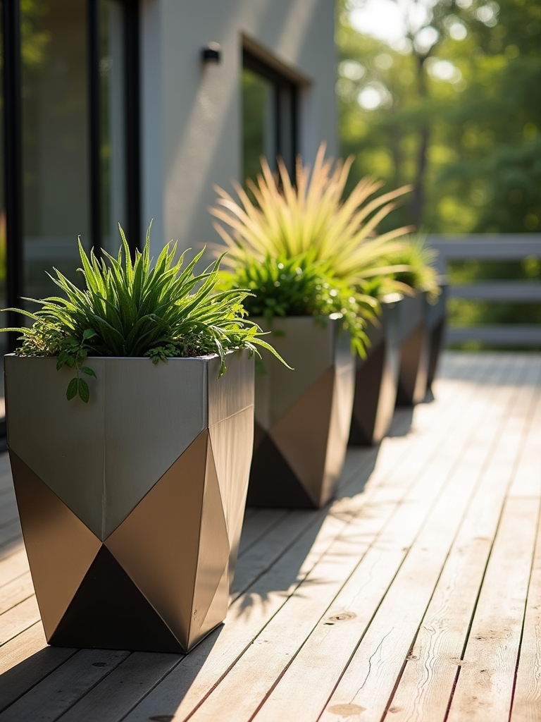 sleek customizable steel planters