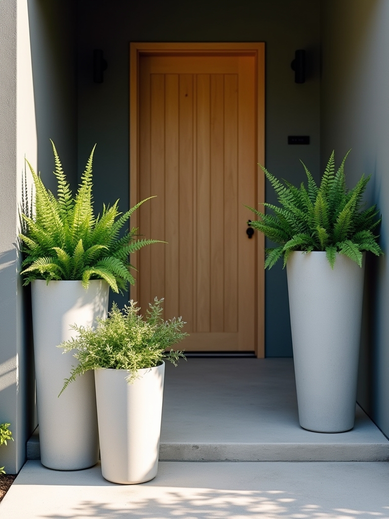 sleek modern concrete planters